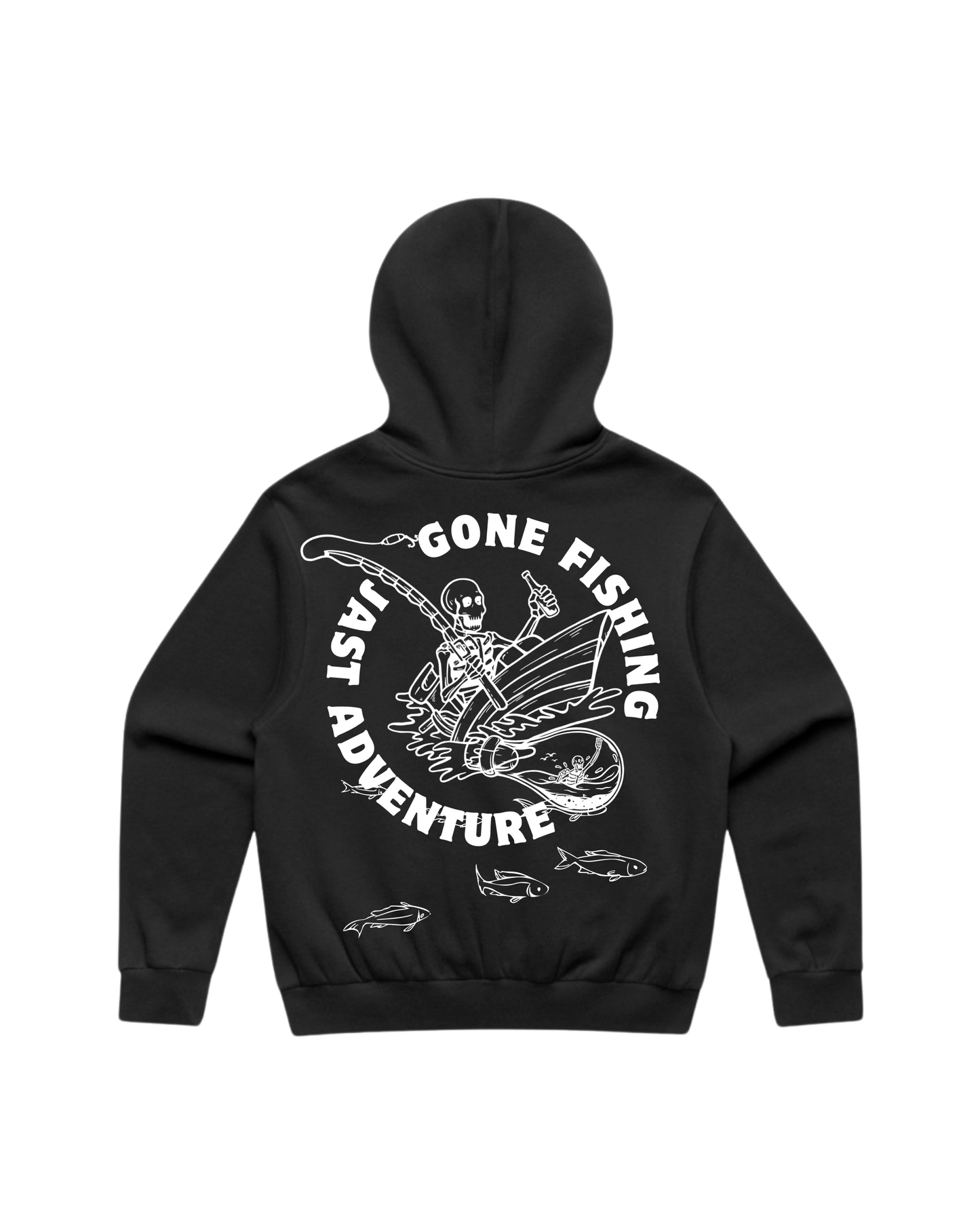 JĀST ADAPT HOODIE (GONE FISHING) BLACK ADULT